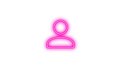 Neon account icon glow with transparent background