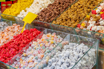 Various types of sweets at an Istanbul bazaar, Istanbul Grand Bazaar, Turkey