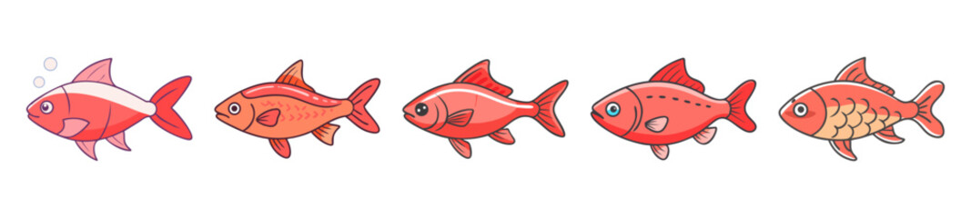 cherry barb fish icon, cherry barb fish line art - simple line art of cherry barb fish, perfect for cherry barb fish logos and icons