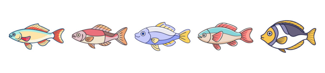 kribensis fish icon, kribensis fish line art - simple line art of kribensis fish, perfect for kribensis fish logos and icons