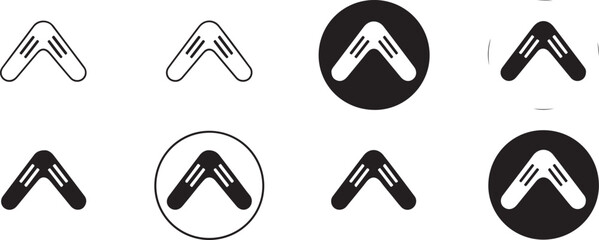 Boomerang Icon Set Various Styles and Variations for Design