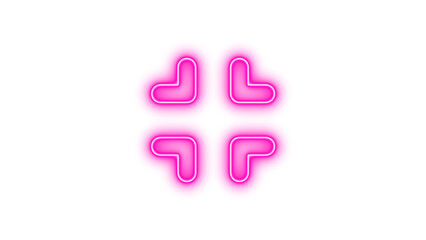 Glowing Neon Clover Design Symbol, Neon compress icon glow with transparent background