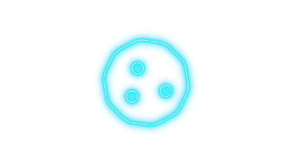 Neon Symbol with Circles, Glowing neon symbol with three circles inside a larger circle