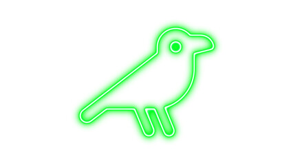 Neon crow icon glow with transparent background