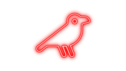 Neon crow icon glow with transparent background