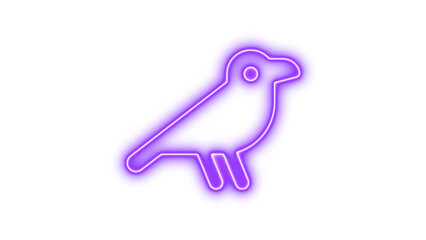 Neon crow icon glow with transparent background