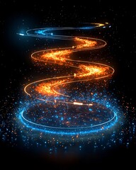 Obraz premium Plasma motion arrows showing convective rise fall within solar surface Convection and Rising Hot Gas Dynamic plasma arrows Animation style convection Digital art