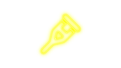 Glowing Neon Crutch Sign, Neon crutch icon glow with transparent background