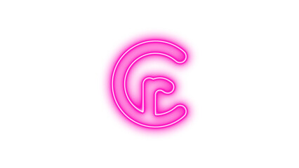 Neon cruzeiro sign icon glow with transparent background