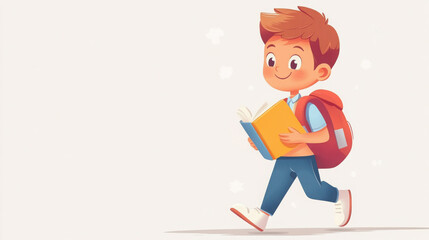 First Day Joy: Smart Young Boy Heading Back to School
