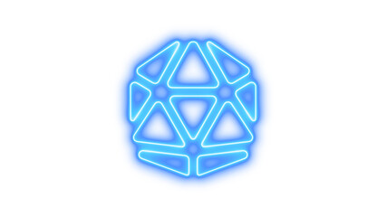 Glowing Neon Geometric Crystal Design
