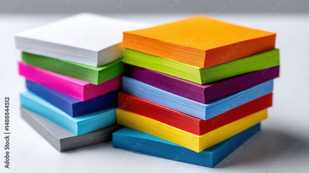 Aufkleber a stack of colorful sticky notes with different colors and sizes