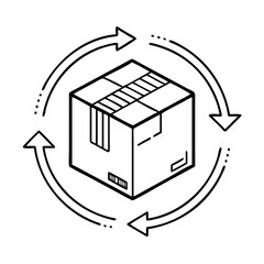 return package icon, return package vector illustration-simple illustration of return package , perfect for return package logos and icons