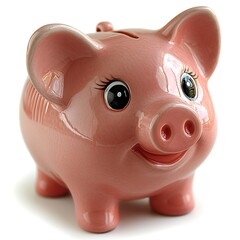 Adorable Pink Piggy Bank Savings Symbol for Financial Goals and Money Management