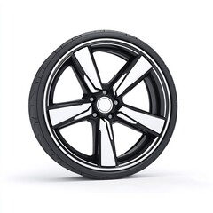 Obraz premium Sleek Car Wheel with Motion Lines