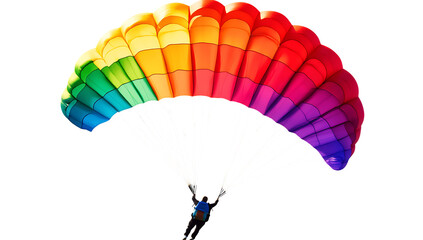 Rainbow parachute descent night sky extreme sports