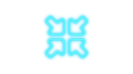 Obraz premium Glowing Neon Arrows Sign, Neon minimize icon glow with transparent background