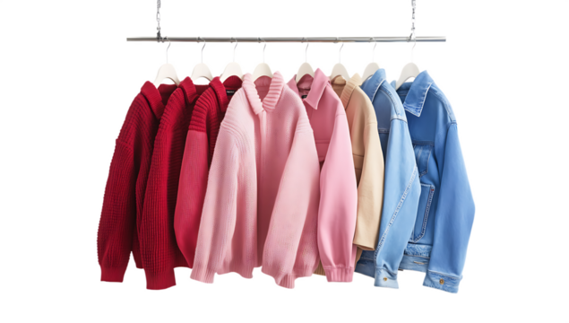 Stylish knitwear and denim jackets fashion collection