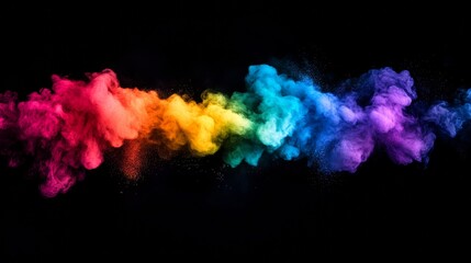Fototapeta premium A burst of vibrant colors like a rainbow exploding with paint powder. 