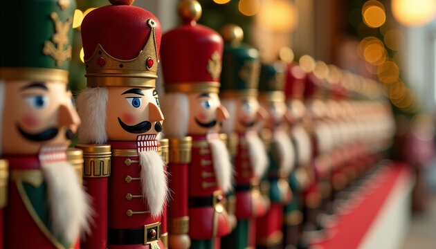 Detailed Plastic Toy Soldiers Lined Up for Battle Play - Powered by Adobe