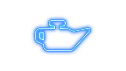 Neon Oil Lamp Icon, Neon oil can icon glow with transparent background