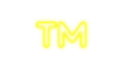 Obraz premium Neon TM Letters, Neon trademark icon glow with transparent background