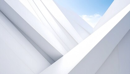 Fototapeta premium Modern Abstract Architecture with Sharp Angles and Bright Skies Creating a Minimalist Aesthetic in Urban Design