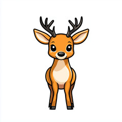 Fototapeta premium A single vector icon of a deer, bold black outline, flat colors, no gradient, simple and modern style, white background, high contrast
