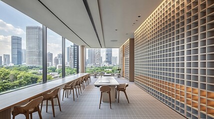 Technical workspace with a grid themed layout promoting structured thinking and meticulous planning The design incorporates geometric patterns to enhance a sense of order and efficiency