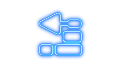 Neon abstract geometric shapes, glowing effect, Neon trowel bricks icon glow with transparent background