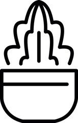 Single cactus vector icon, simple outline cactus icon, succulent icon, simple outline succulent icon