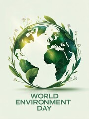 Fototapeta premium World Environment Day social media post, eco-friendly healthy planet