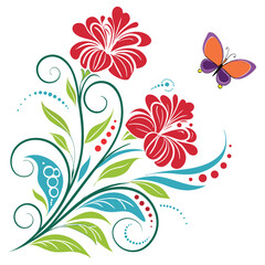 Elegant Floral Arrangement with Butterfly