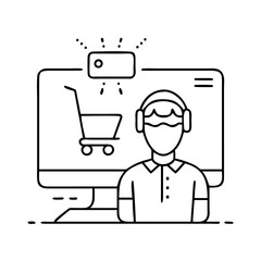 virtual shopping assistant icon, virtual shopping assistant vector illustration-simple illustration of virtual shopping assistant , perfect for virtual shopping assistant logos and icons