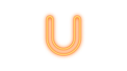 Glowing Neon Letter U Symbol, Neon u icon glow with transparent background