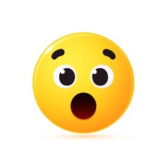 Obraz premium Shocked Face Emoji with Open Mouth