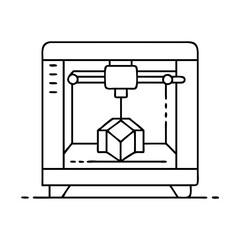 3d printer icon, 3d printer vector illustration-simple illustration of 3d printer , perfect for 3d printer logos and icons