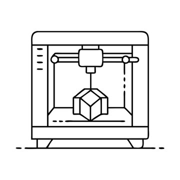 3d printer icon, 3d printer vector illustration-simple illustration of 3d printer , perfect for 3d printer logos and icons
