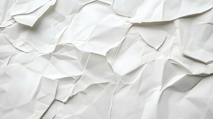 Obraz premium Textured white crumpled paper background for design element and presentation