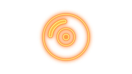 Neon compact disc icon glow with transparent background