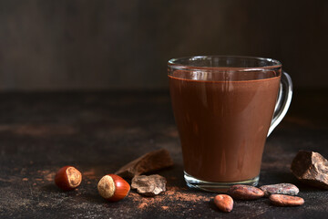 Spicy hot chocolate with cinnamon and hazelnut.
