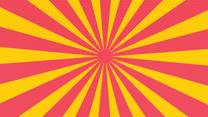Comic Style Burst in Red and Yellow Background