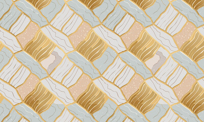 Fototapeta premium Elegant Golden Accents on Abstract & Geometric Patterns