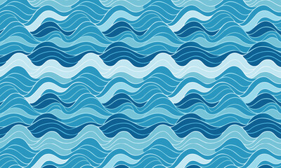 Abstract Water & Ocean Wave Patterns - Seamless Blue Backgrounds