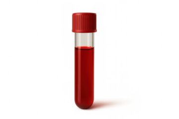 Medical blood sample vial, transparent backdrop, preparing for laboratory diagnostic testing