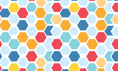 Set of Repeating Colorful Honeycomb Designs - Modern Geometric Art