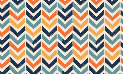 Set of Vibrant Tribal Chevron Illustrations - Seamless & Tileable