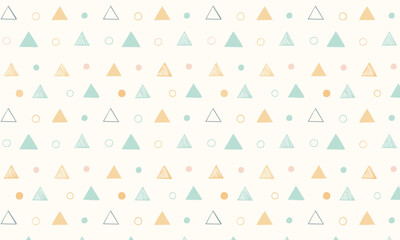Bright & Fun Geometric Scatter - Seamless Triangle & Dot Patterns