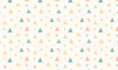 Bright & Fun Geometric Scatter - Seamless Triangle & Dot Patterns