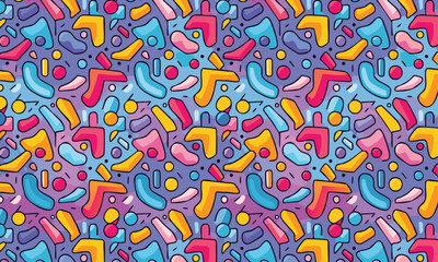 Naklejka premium Vibrant Abstract Seamless Pattern – Colorful Artistic Design